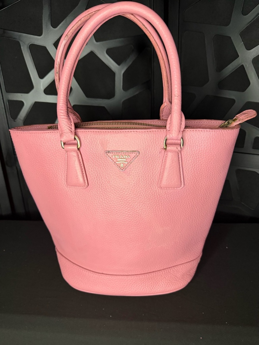 Prada Pink Pebbled Leather Tote